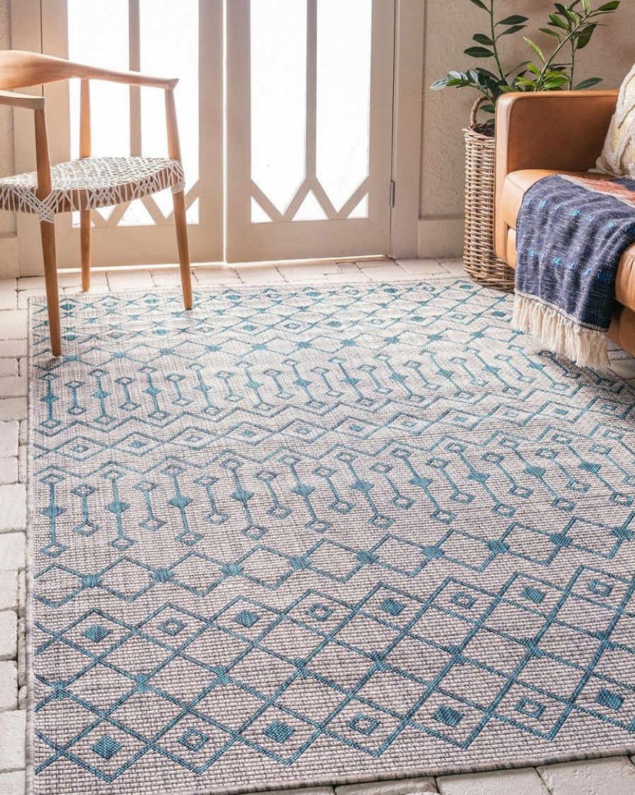 Area Rugs & Runners * | Unique Loom Tribal Trellis Machine-Made Indoor/Outdoor Rug Home Area Rugs & Runners