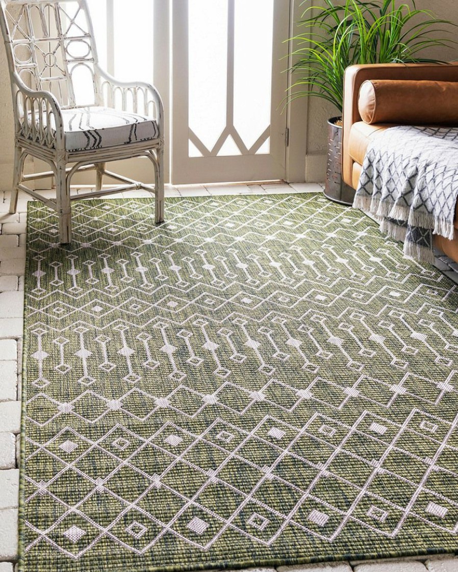 Area Rugs & Runners * | Unique Loom Tribal Trellis Machine-Made Indoor/Outdoor Rug Home Area Rugs & Runners