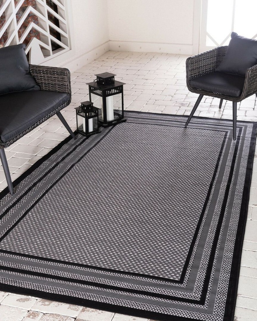 Area Rugs & Runners * | Unique Loom Multi Border Machine-Made Indoor/Outdoor Rug Home Area Rugs & Runners