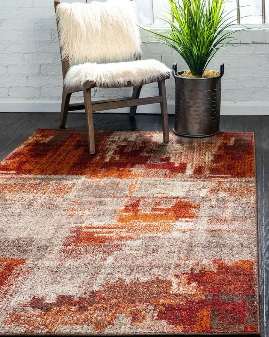 Area Rugs & Runners * | Unique Loom Cinnamon Machine-Made Rug Home Area Rugs & Runners