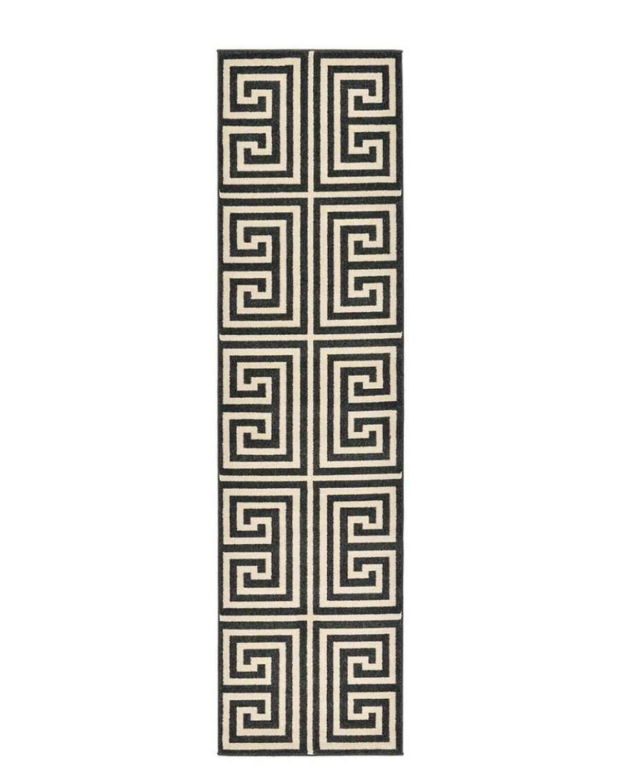 Area Rugs & Runners * | Unique Loom Greek Key Machine-Made Rug Home Area Rugs & Runners