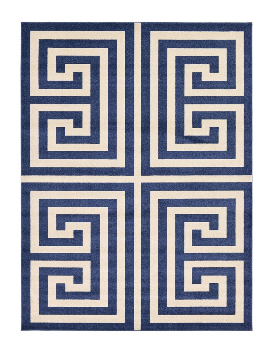 Area Rugs & Runners * | Unique Loom Greek Key Machine-Made Rug Home Area Rugs & Runners