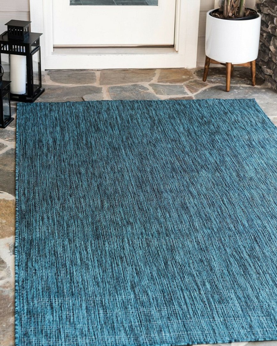 Area Rugs & Runners * | Unique Loom Outdoor Solid Machine-Made Indoor/Outdoor Rug Home Area Rugs & Runners