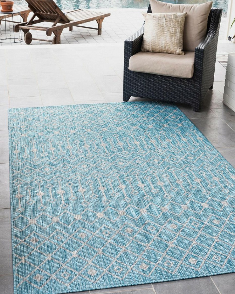 Area Rugs & Runners * | Unique Loom Tribal Trellis Machine-Made Indoor/Outdoor Rug Home Area Rugs & Runners