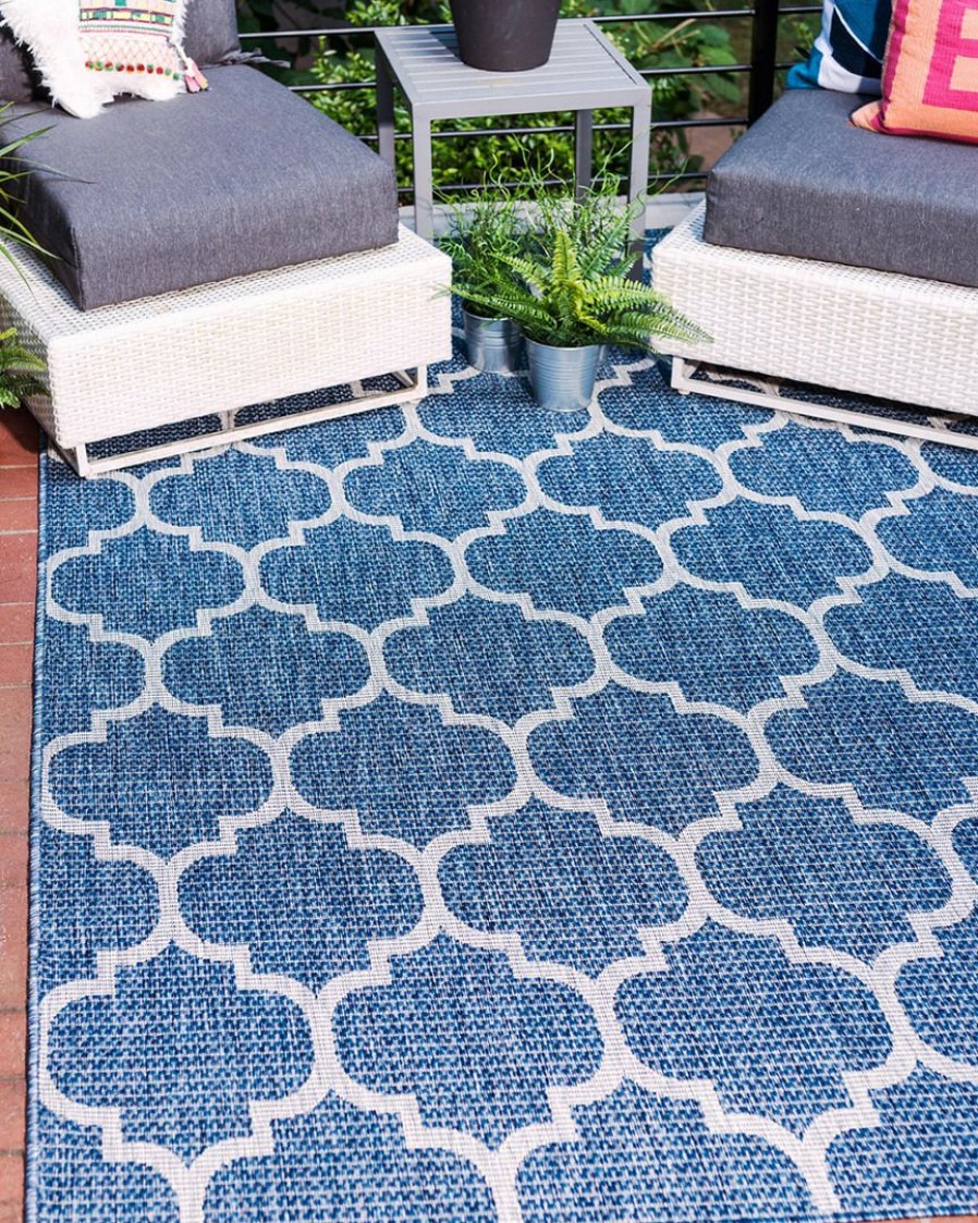 Area Rugs & Runners * | Unique Loom Outdoor Trellis Machine-Made Indoor/Outdoor Rug Home Area Rugs & Runners