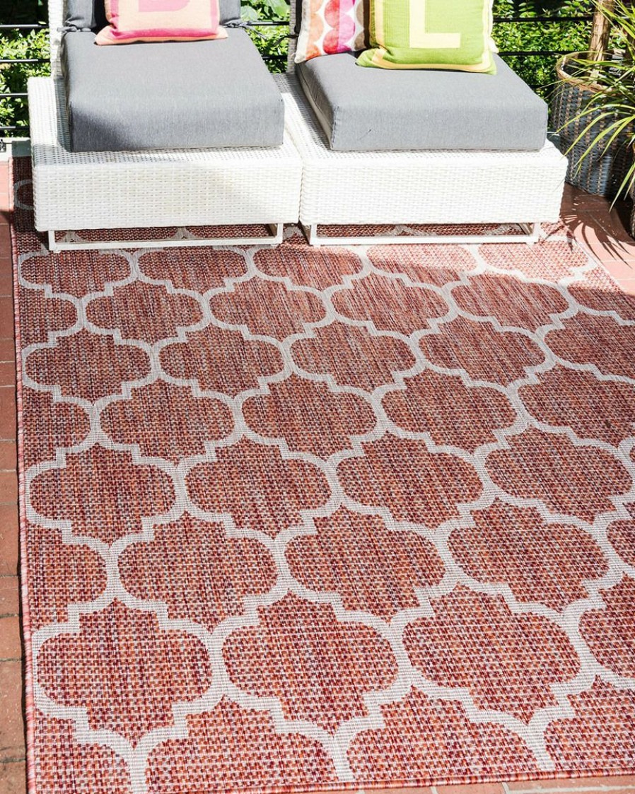 Area Rugs & Runners * | Unique Loom Outdoor Trellis Machine-Made Indoor/Outdoor Rug Home Area Rugs & Runners