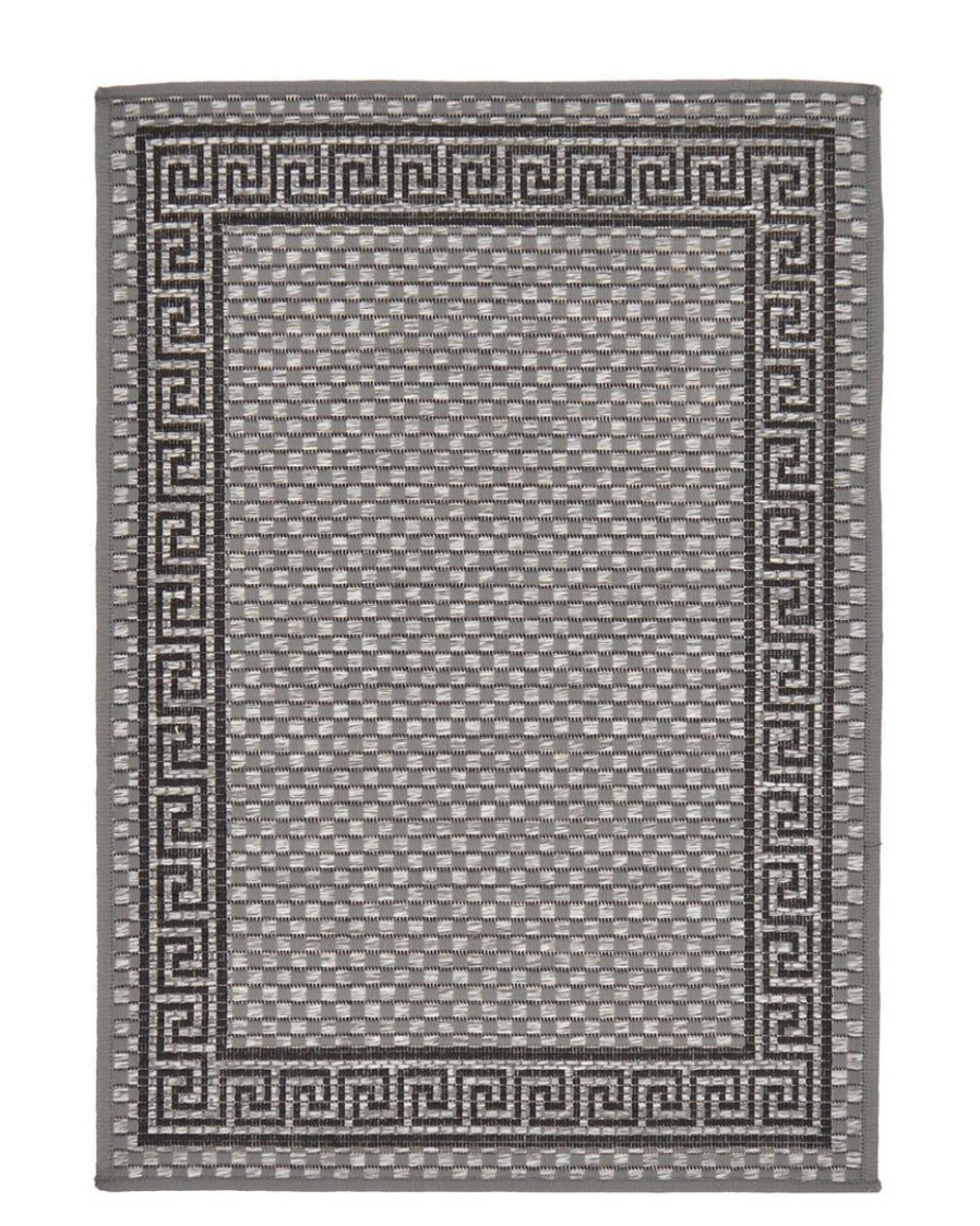 Area Rugs & Runners * | Unique Loom Greek Key Machine-Made Indoor/Outdoor Rug Home Area Rugs & Runners