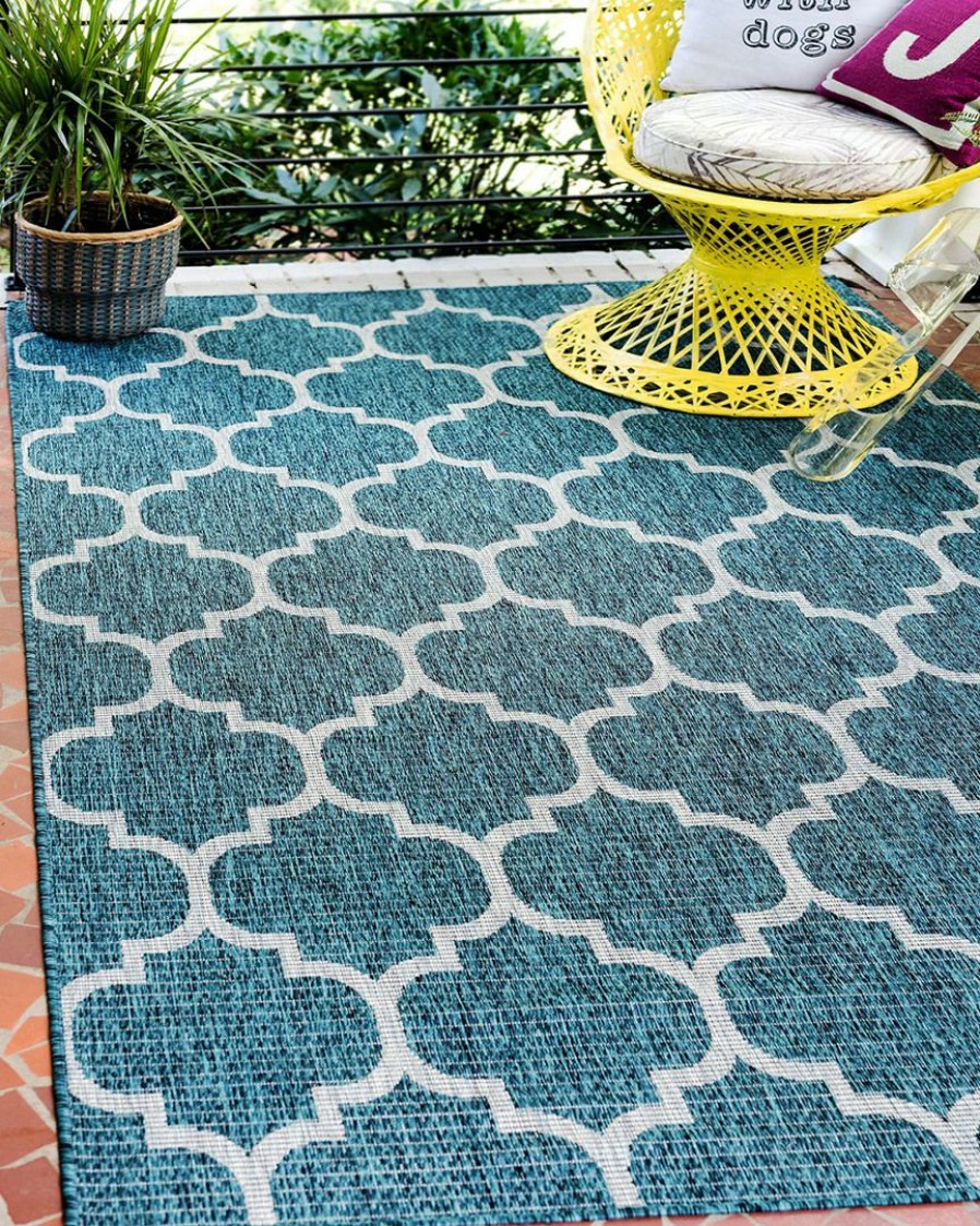 Area Rugs & Runners * | Unique Loom Outdoor Trellis Indoor/Outdoor Rug Home Area Rugs & Runners